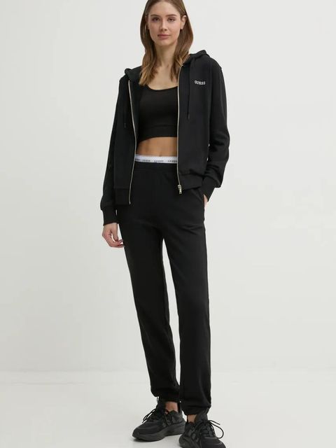 Guess spodnie dresowe SOFIA kolor czarny gładkie O5RB01 KCO31 - zdjęcie produktu nr 2