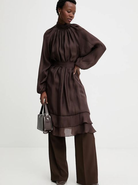 Answear.LAB sukienka kolor brązowy mini rozkloszowana - zdjęcie produktu nr 1