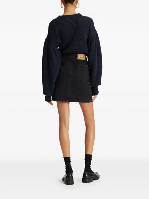 ROTATE BIRGER CHRISTENSEN cuffed-sleeve crewneck sweater - Blue