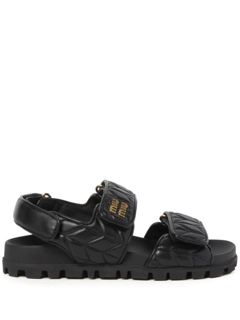 Miu Miu quilted leather sandals - Black - zdjęcie produktu nr 1