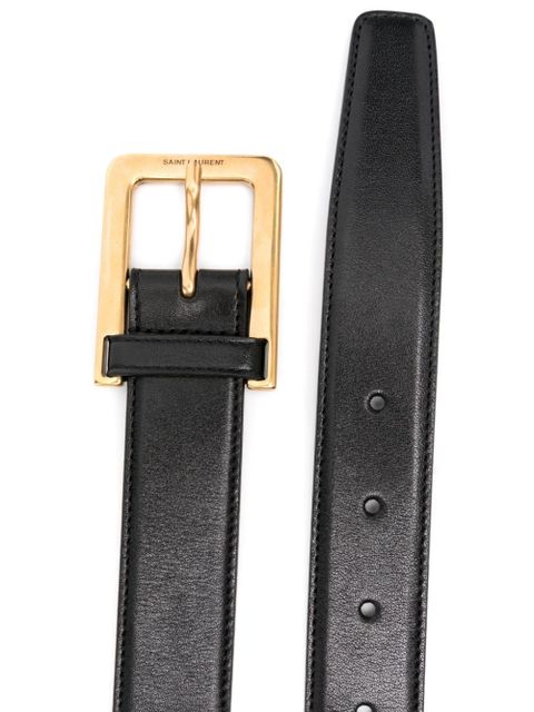 Saint Laurent leather-loop belt - Black