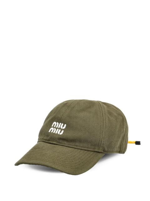 Miu Miu embroidered-logo baseball cap - Green