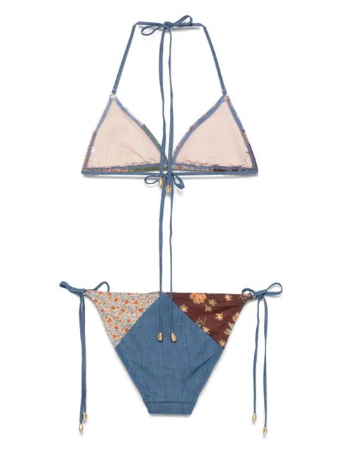 ZIMMERMANN patchwork-print bikini set - Blue - zdjęcie produktu nr 2