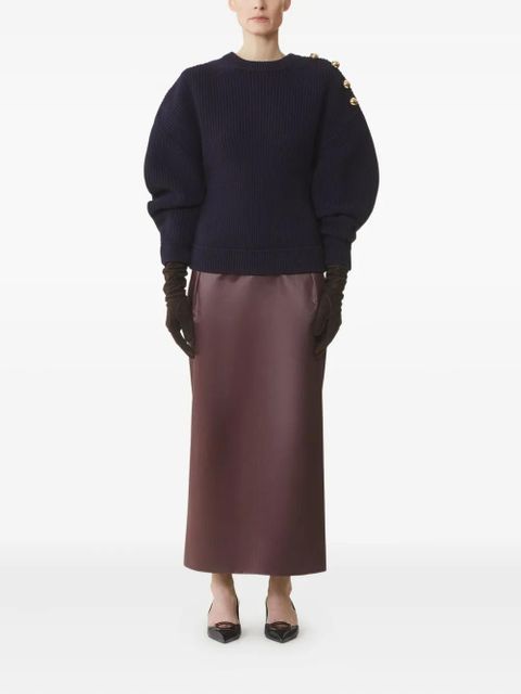 Lanvin ribbed-knit button-detail sweat - Black