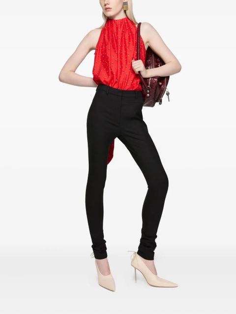 Acne Studios bow-detail asymmetric top - Red - zdjęcie produktu nr 2