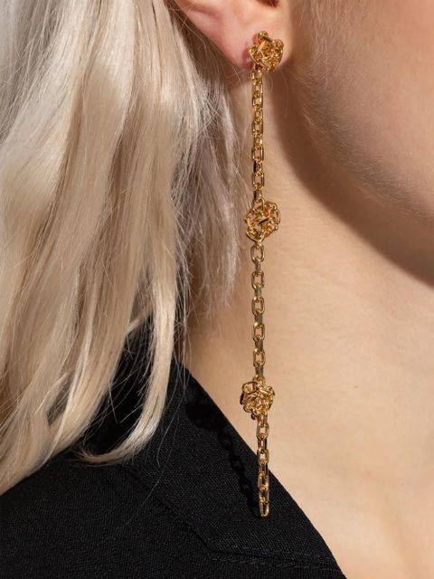Jil Sander chain knot-detail drop earrings - Gold