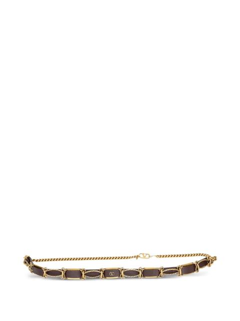 Valentino Garavani leather chain-link belt - Brown - zdjęcie produktu nr 1