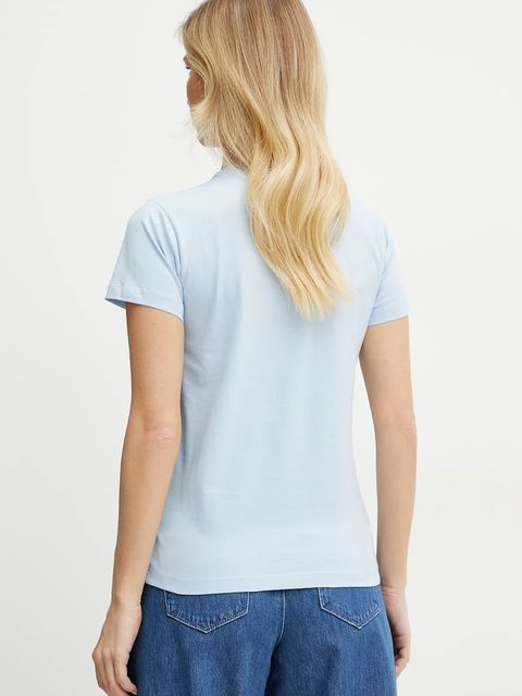 Karl Lagerfeld t-shirt bawełniany damski kolor niebieski ASW17010