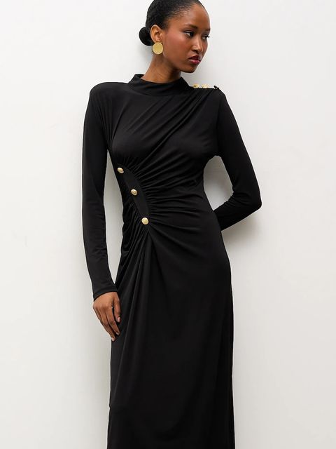 Answear.LAB sukienka kolor czarny maxi dopasowana - zdjęcie produktu nr 1