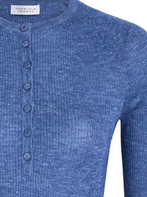Gabriela Hearst Anges buttoned ribbed T-shirt - Blue - zdjęcie produktu nr 2