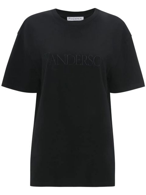 JW Anderson logo-embroidered cotton T-shirt - Black - zdjęcie produktu nr 1