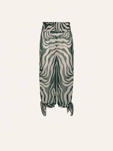 Johanna Ortiz In Eternity zebra-stripe trousers - Green