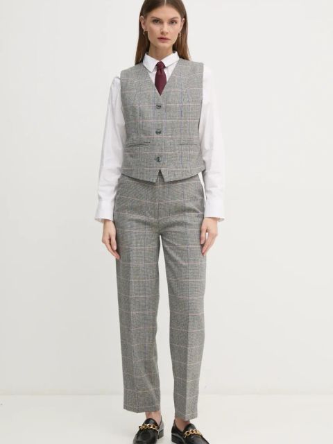 Pepe Jeans kamizelka wełniana FLORINA kolor szary jednorzędowa PL402520