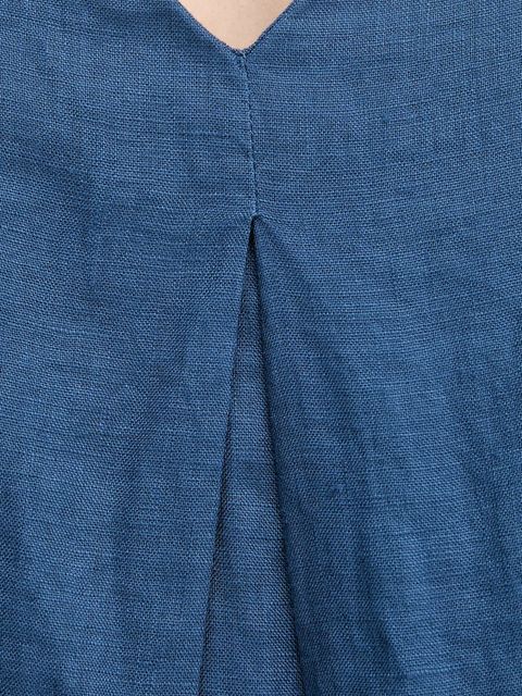 United Colors of Benetton sukienka lniana kolor niebieski mini rozkloszowana 4AGHDV0AX