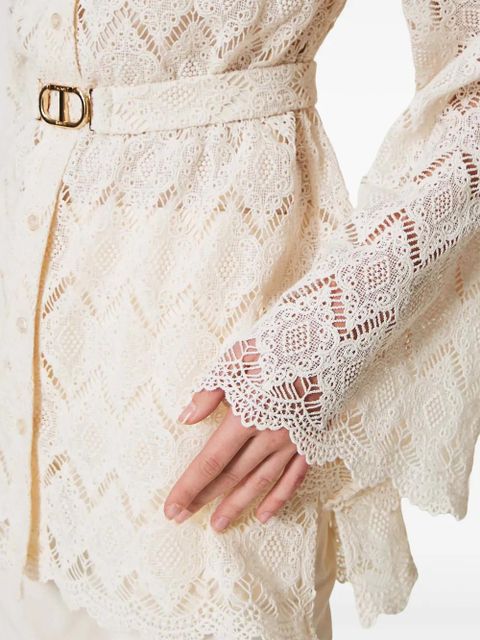 TWINSET macramé lace shirt - Neutrals