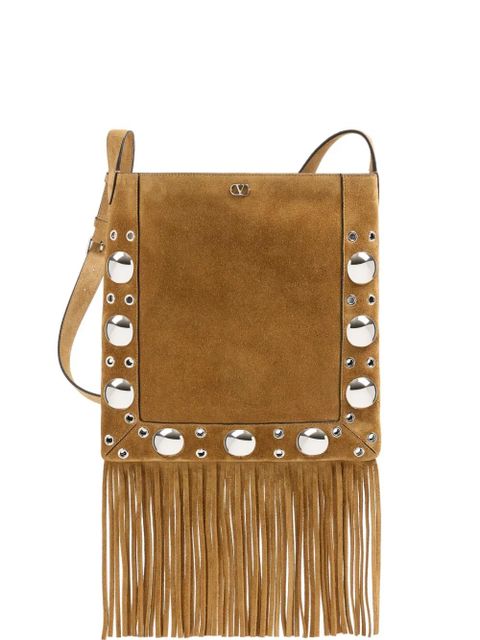 Valentino Garavani Nellcôte studs fringed cross body bag - Brown - zdjęcie produktu nr 1