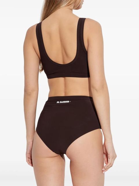 Jil Sander logo-print bikini top - Black