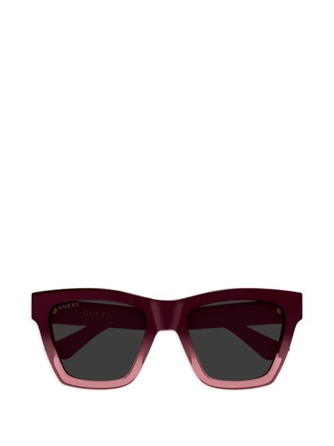 Gucci Eyewear geometric-frame logo sunglasses - Red - zdjęcie produktu nr 1