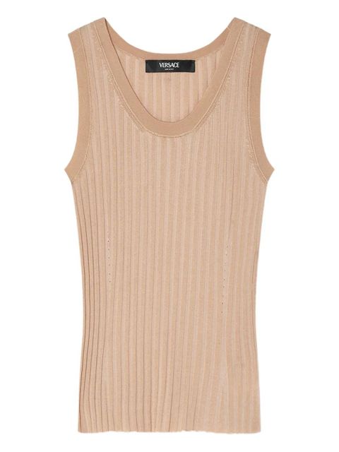 Versace ribbed sleeveless top - Neutrals - zdjęcie produktu nr 1