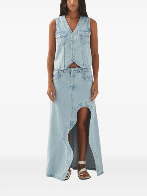 ALOHAS Carmina asymmetric denim maxi skirt - Blue - zdjęcie produktu nr 2