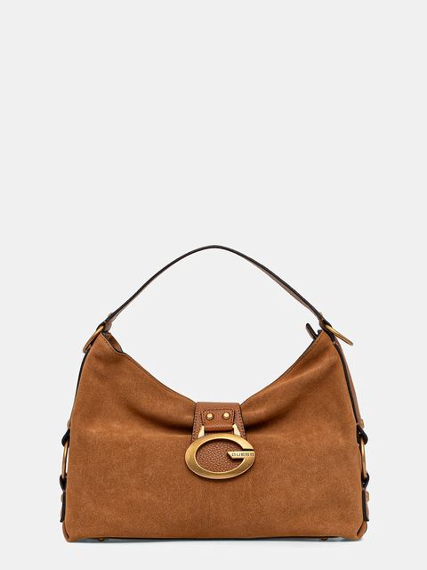 Guess torebka skórzana CAMDEN kolor brązowy HWSB93 08180