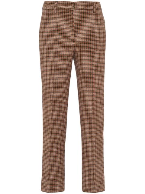 Prada houndstooth-check wool trousers - Brown - zdjęcie produktu nr 1