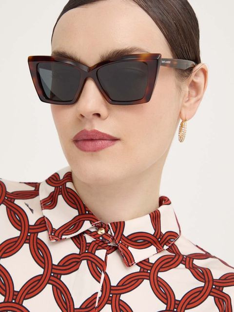 Saint Laurent okulary przeciwsłoneczne damskie kolor zielony SL 657