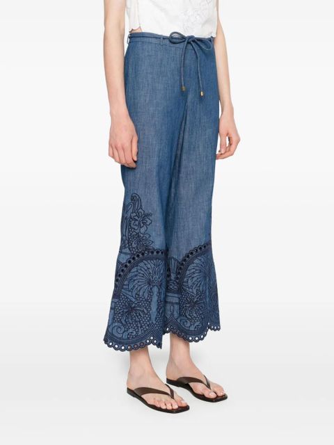 ZIMMERMANN Coco embroidered trousers - Blue - zdjęcie produktu nr 2