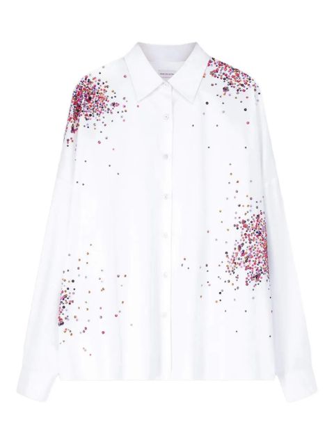 DRIES VAN NOTEN embellished cocoon shirt - White - zdjęcie produktu nr 1