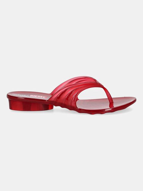 Melissa japonki MELISSA FLIP FLOP DIESEL AD damskie kolor czerwony na płaskim obcasie M 36151