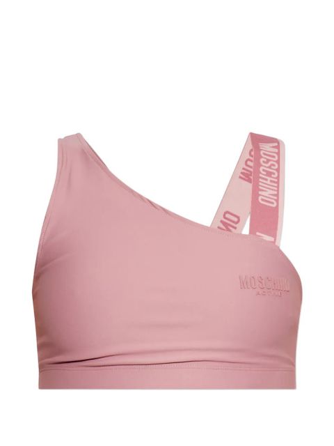 Moschino asymmetric logo-strap top - Pink - zdjęcie produktu nr 1