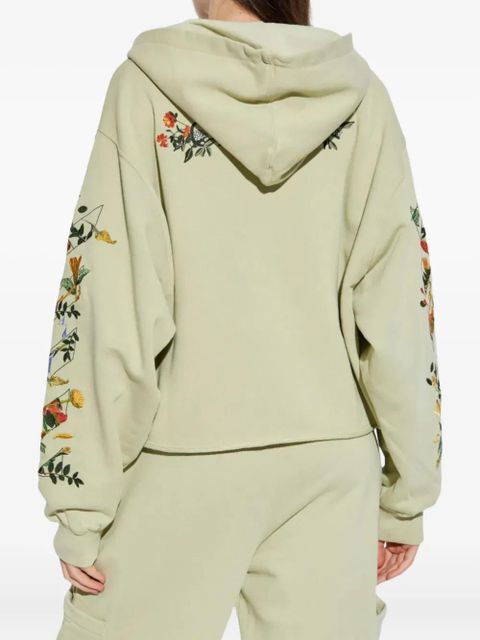 Off-White chest-pocket floral-embroidered hoodie - Neutrals