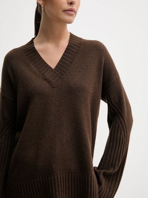 United Colors of Benetton sweter z dodatkiem wełny damski kolor brązowy 1244D403A