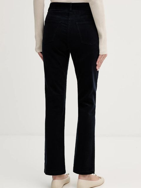 Sisley spodnie sztruksowe kolor granatowy proste high waist 46C2LE02W - zdjęcie produktu nr 2