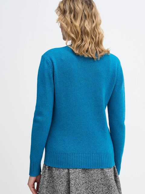 United Colors of Benetton sweter wełniany damski kolor niebieski lekki - zdjęcie produktu nr 2