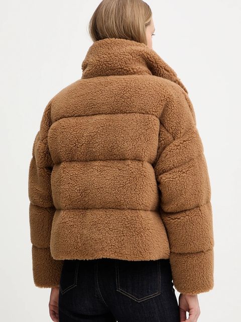 Weekend Max Mara kurtka z domieszką wełny ALFREDO kolor brązowy zimowa oversize 2525486062600