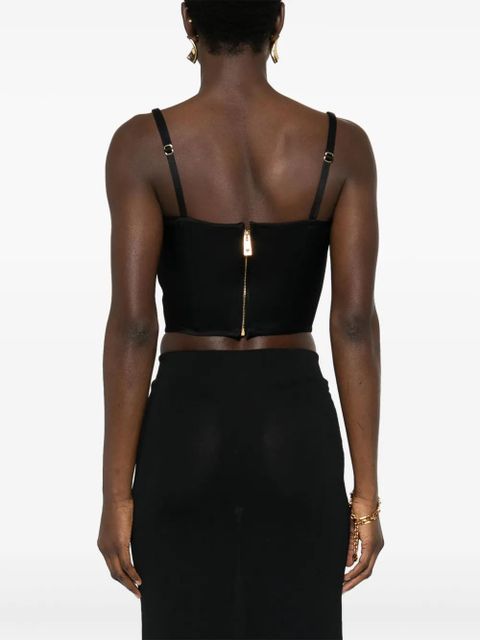 Versace Medusa '95 satin corset top - Black