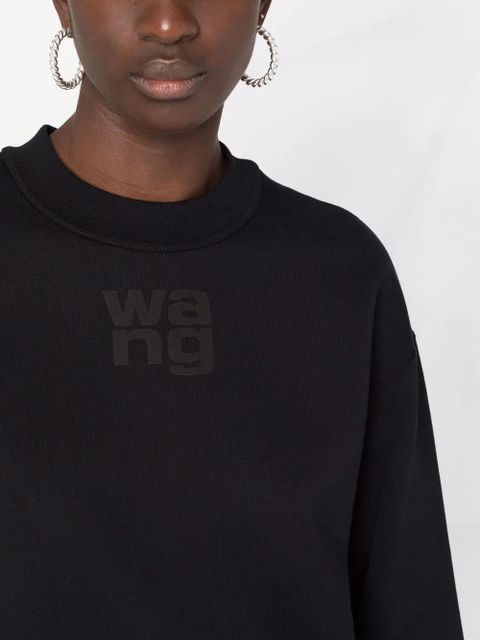 Alexander Wang logo-print crew neck sweatshirt - Black