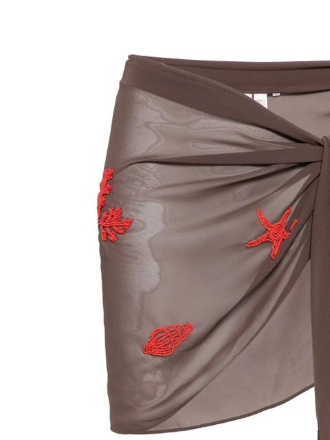 MC2 Saint Barth bead-embellished sarong - Brown