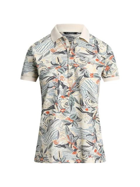 Lauren Ralph Lauren printed polo top - Neutrals - zdjęcie produktu nr 1