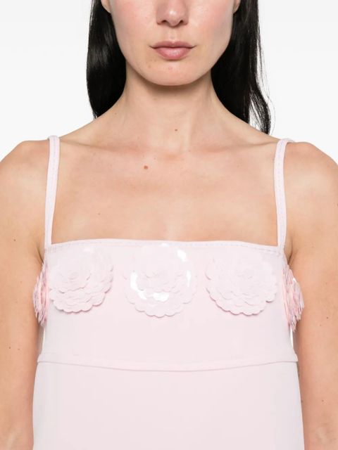 Self-Portrait floral-appliqué mini dress - Pink