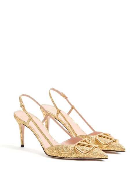 Valentino Garavani VLogo Signature slingback pumps - Gold