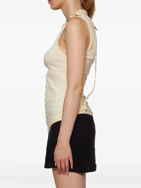 Jean Paul Gaultier twisted double-layer tank top - Neutrals