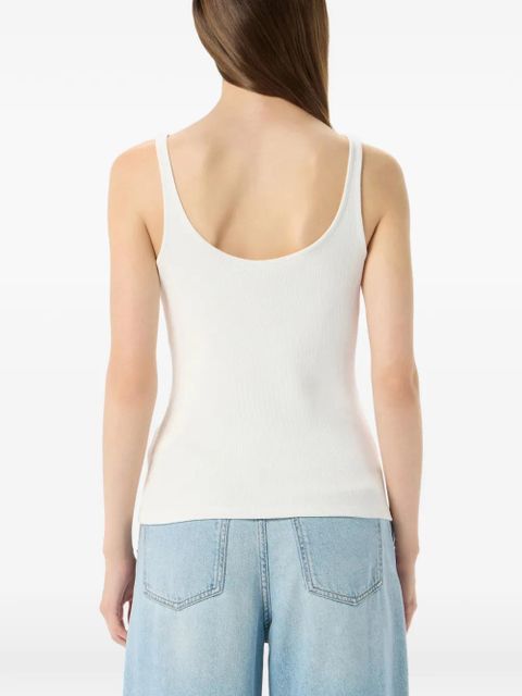 Blumarine logo-embroidered top - White