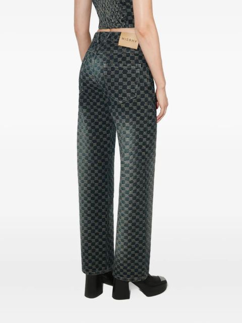 MISBHV monogram-pattern jeans - Blue
