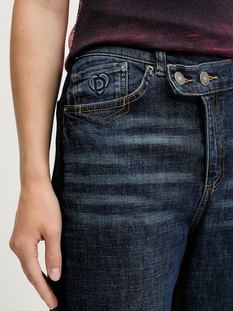 Desigual spodnie dresowe TWIST damskie kolor niebieski wzorzyste 25WWDD14