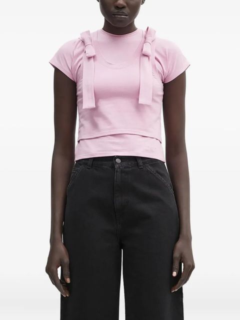 AMBUSH bow-detail short-sleeve top - Pink - zdjęcie produktu nr 1