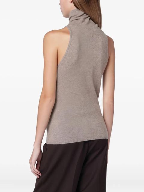 Almada Label roll-neck sleeveless top - Neutrals
