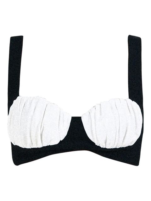 Rowen Rose gathered-cup bra - Black