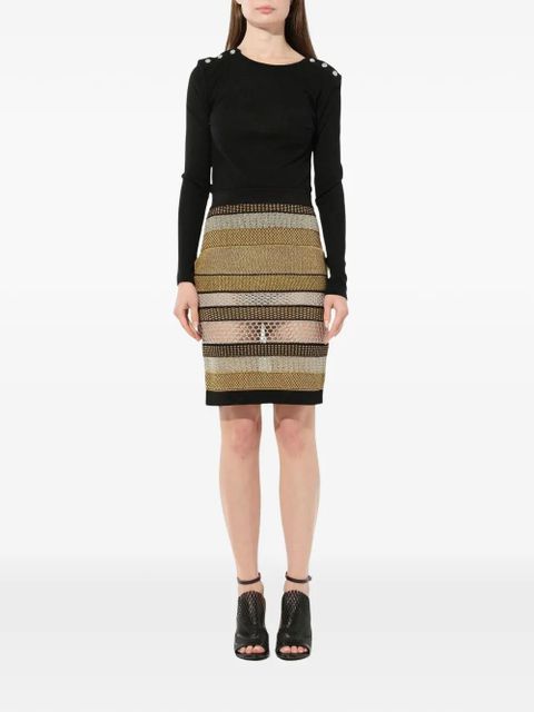 Balmain striped skirt - Black - zdjęcie produktu nr 2